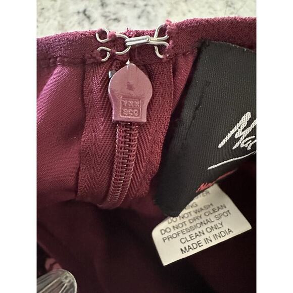 Mac Duggal 10509 Vertical Sequin Midi Sheath Dress 10 Burgundy $398 - Picture 15 of 16